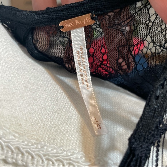 Free People Black Lace Sweetheart Witchy Dress L - Picture 11 of 11